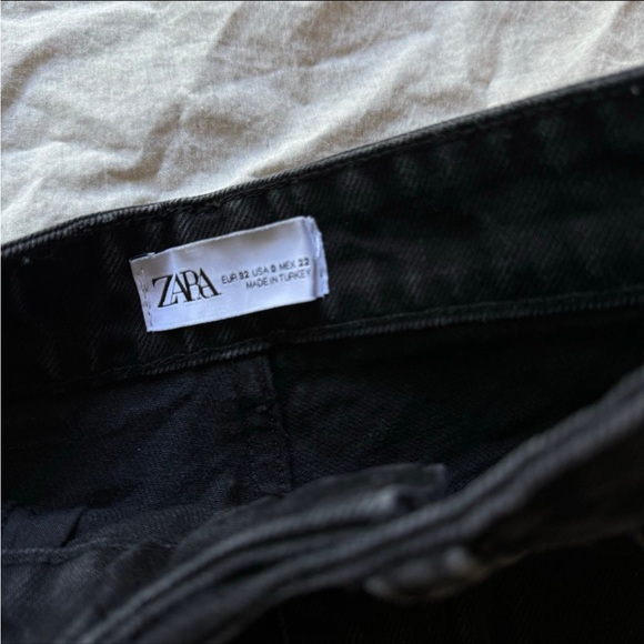 ZARA wide leg jeans pants full length grey black denim like NEW Size 32 (US 0) - Picture 11 of 11